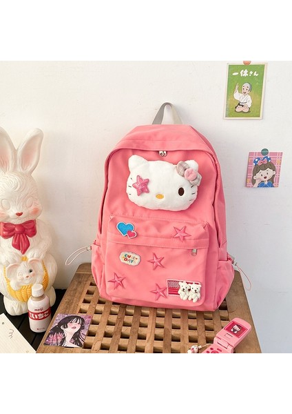 Sevimli Çocuksu Hello Kitty Kedi Sırt Çantası Öğrenci Okul Çantası (Yurt Dışından)