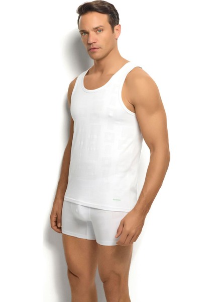 Erkek Beyaz 2'li Likralı Atlet 241