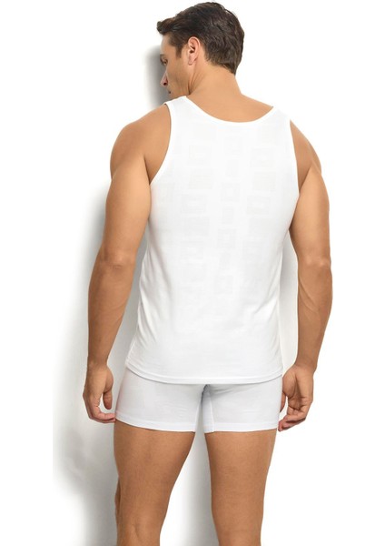 Erkek Beyaz 2'li Likralı Atlet 241 modelleri