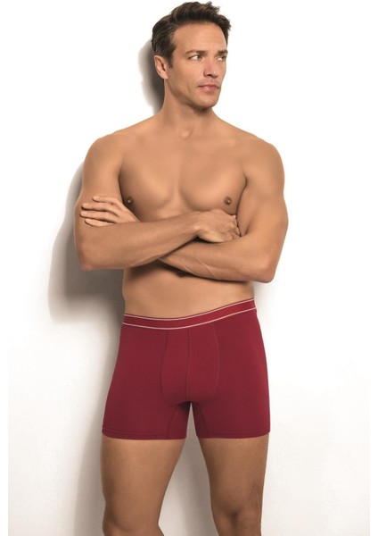 Erkek Bordo Likralı Boxer 277