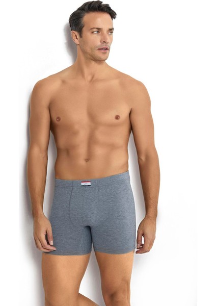 Erkek Antrasit Pamuklu Likralı Boxer 274