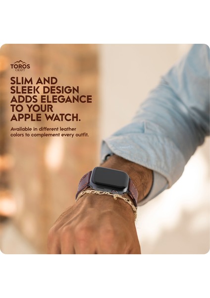 El Yapımı Apple Watch Saat Kordonu, 42,44,45,49 mm Kasa, Gerçek Hakiki Deri, El Dikişi, Paslanmaz Çelik fiyatları