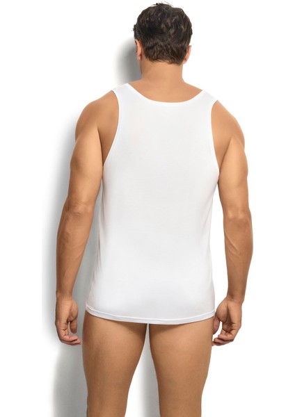 Erkek 2'li Mikromodal Beyaz Atlet 242 modelleri