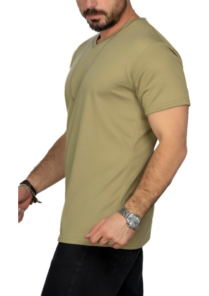 Aşırı Terleme Önleyici V Yaka T-Shirt, Ter Sızdırmaz, Çift Katmanlı fiyatları
