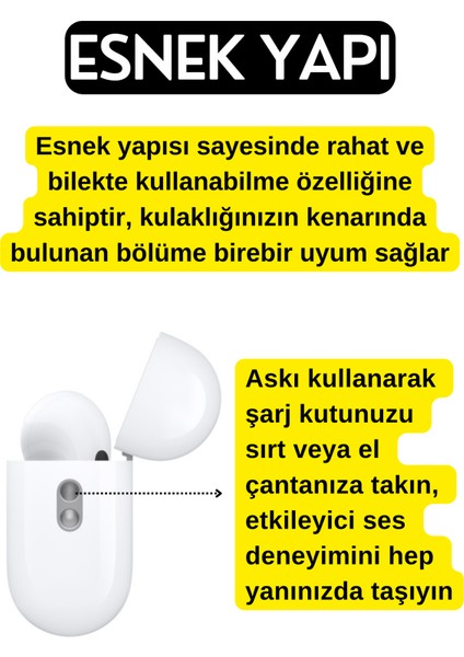 Pro 2. Nesil Uyumlu Yumuşak Silikon Kulaklık Askısı, Kulaklık Ipi, El Kayışı fiyatları