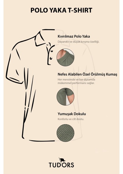 Slim Fit Düz Polo Yaka Erkek T-Shirt - Tudors modelleri