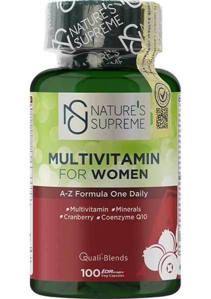 Natures Supreme Multivitamin For Women 100 Kapsül