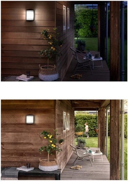 Garden Aplik Siyah Sarı Işık (Ampul Dahildir) Iç Dış Mekan Bahçe Duvar Lambası fırsatları