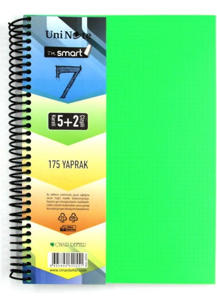 Im Smart A4 5+2 175 Yaprak Plastik Kapak Spiralli Ayraçlı Defter 62055