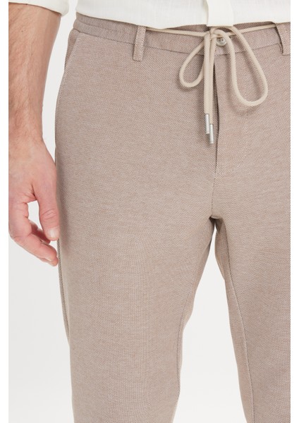 ALTINYILDIZ CLASSICS Erkek Vizon Slim Fit Dar Kesim Yan Cepli Desenli Beli Lastikli Pantolon indirimleri