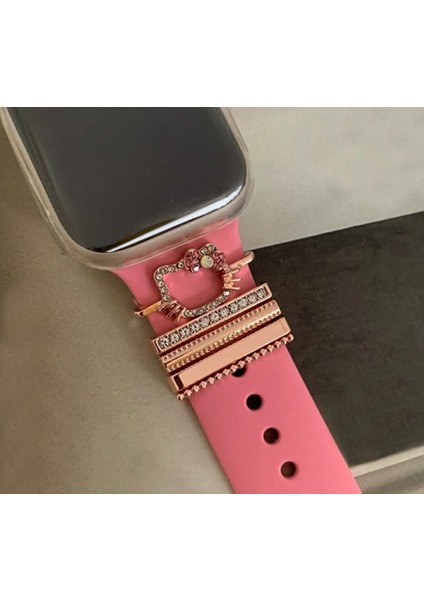 Charm 20 mm / 22 mm Silikon ve Apple Watch Silikon Kordonlar Için Uyumlu Kordon Süsü Hello Kity