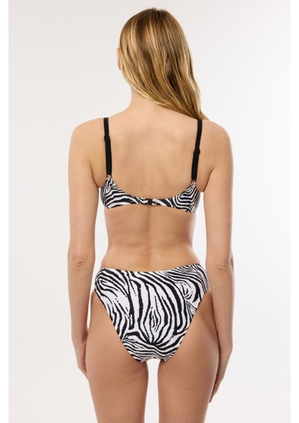 40218 Zebra Desenli Toparlayıcı Bikini Takımı