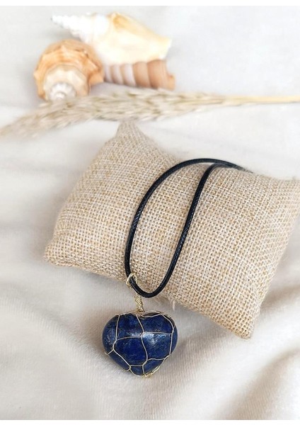 Kolye Kalp Doğal Taş El Işi Tel Sarma Tasarım Çakra Charm Takı Kadın Kız Örgü fırsatları