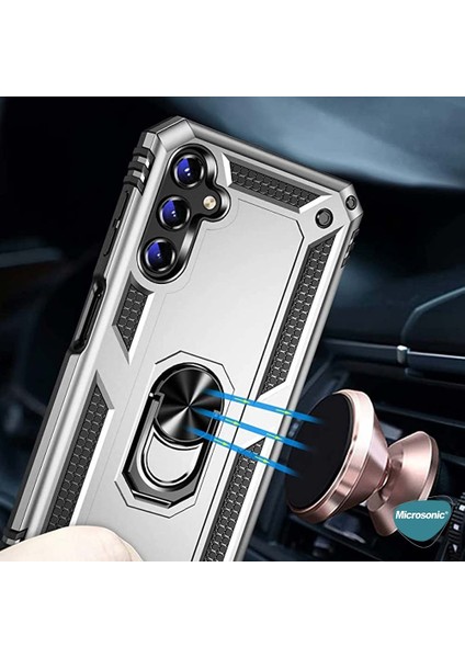 Samsung Galaxy A25 Kılıf Military Ring Holder Siyah