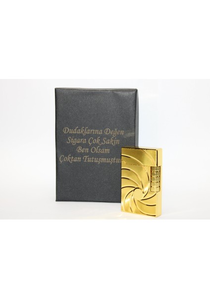 Kişiye Özel Dupont Tarz Çelik Gövde Çakmak (Gold)