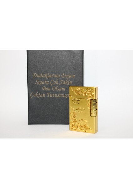 Kişiye Özel Dupont Tarz Çelik Gövde Çakmak (Gold)