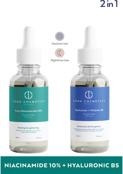 Pure Niacinamide Serum ve Hyaluronic+Vitamin B5 Serum