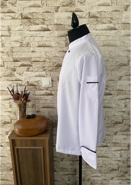 Beyaz Uzun Kol Şef Aşçı Çeketi + Aşçı Pantolonu ( Aşç-Tk 10008) fiyatları