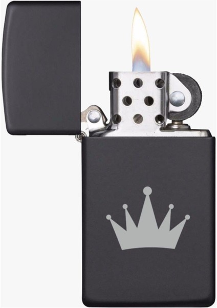 Taç Desenli Benzinli Zippo Çakmak