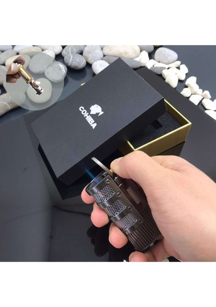 3 Torch Rezistanslı Gazlı Çakmak & Cigar Punch