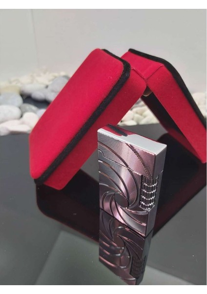 Gümüş Dupont Tarz Yandan Çarklı Gazlı Çakmak