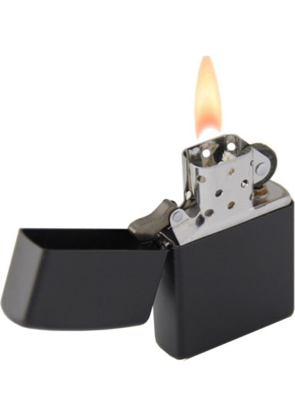 Mat Siyah Çakmak Zippo Tarzı Çakmak