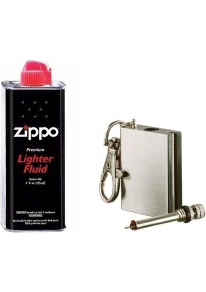 Metal Kibrit Magnezyum Çakmak ve Zippo Benzin Seti