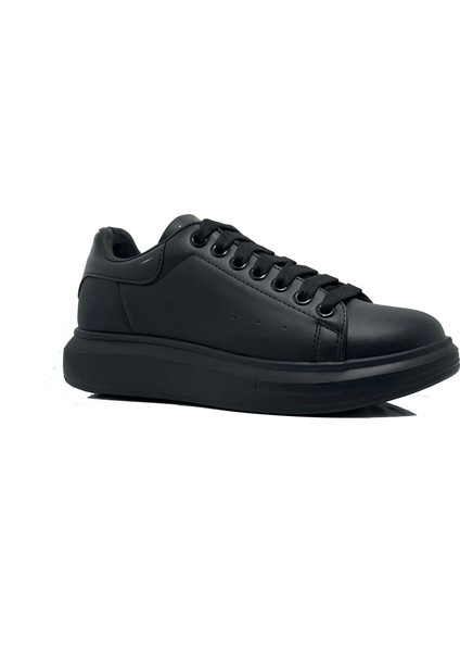 B150 Siyah Kalın Tabanlı Günlük Erkek Sneaker Ayakkabı