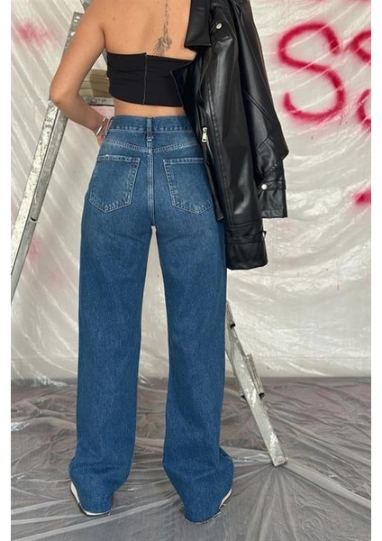 Yırtık Jeans Pantolon - Mavi