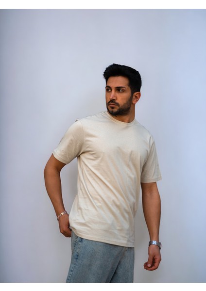 Bej Oversize Tişört