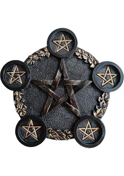Pentacle Candle Tutucu Pentagram Şamdan Masası Dekoratif Centerpieces Siyah Bakır (Yurt Dışından)