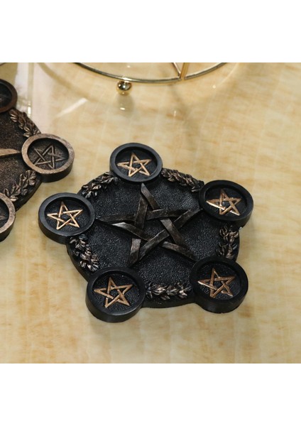 Pentacle Candle Tutucu Pentagram Şamdan Masası Dekoratif Centerpieces Siyah Bakır (Yurt Dışından)