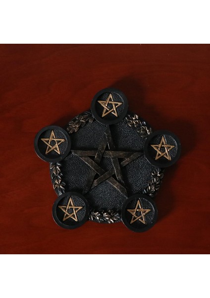 Pentacle Candle Tutucu Pentagram Şamdan Masası Dekoratif Centerpieces Siyah Bakır (Yurt Dışından)