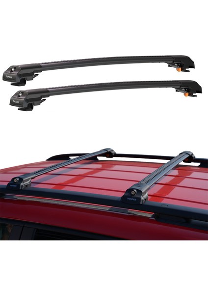 Subaru Legacy 2000-2004 Thunder Carrier Siyah Kilitli Ara Atkı Tavan Çıtası Taşıma Barı