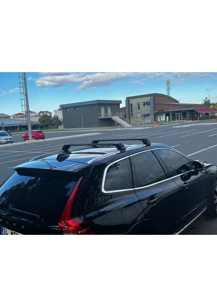 Volvo V90 Wagon 2023-2024 Thunder Carrier Siyah Kilitli Ara Atkı Tavan Çıtası Taşıma Barı