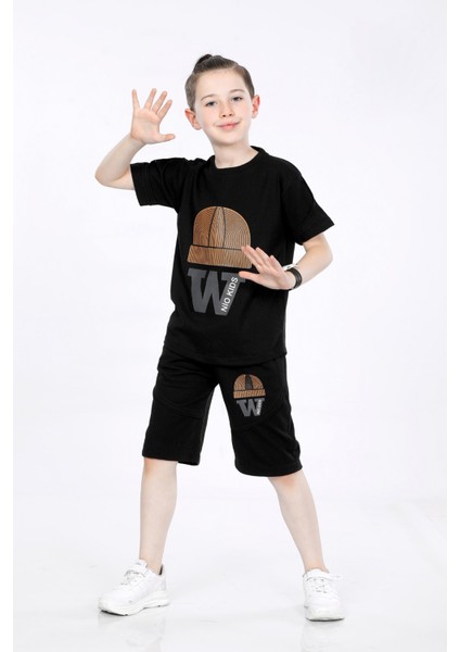 Erkek Çocuk Baskılı T-Shirt ve Şort 2 Li Takım VF24KMR5103334
