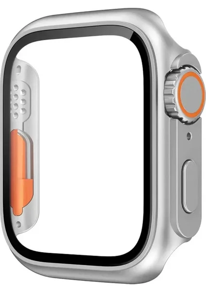 Apple Watch 9 45MM ile Uyumlu Full Ekran Kasa Koruyucu ve Watch Ultra Çevirici Kılıf FC399