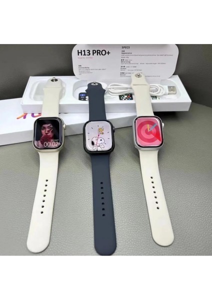 Hello Watch 2024 Series H13 Pro Plus+ 1gb Hafızalı 45MM Çift Kordon Aksesuar Bağlantılı Akıllı Saat