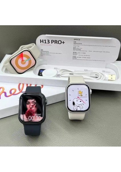 Hello Watch 2024 Series H13 Pro Plus+ 1gb Hafızalı 45MM Çift Kordon Aksesuar Bağlantılı Akıllı Saat