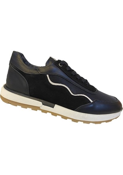 1558 Deri Sneaker Erkek Ayakkabı Siyah