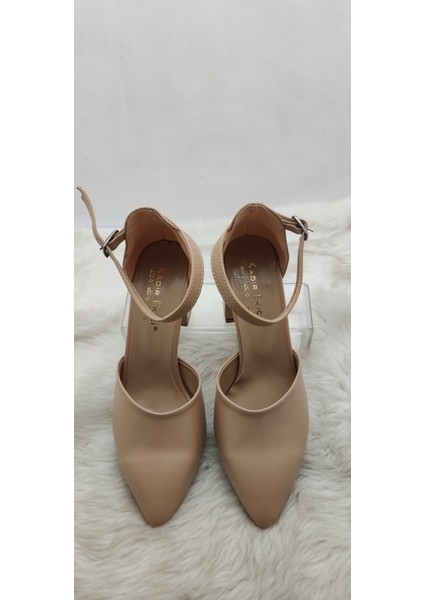 Çiğdem Nude Deri Bilekten Bağlı Sivri Burun Topuklu Ayakkabı (Kdrekc) - Nude - 39 - ST02642-13421 modelleri