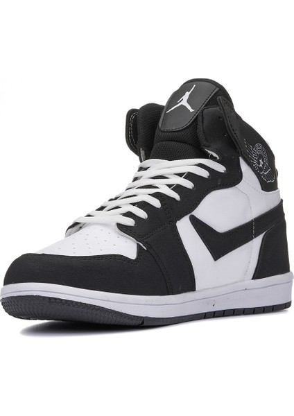 Lambırlent Beyaz Air Jordan Cilt Boğazlı Spor Ayakkabı - Beyaz-Siyah - 40