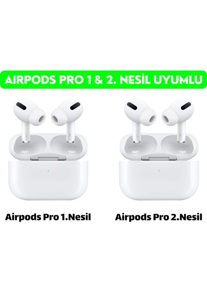 Pro ve Pro 2.nesil Uyumlu Anc Delikli Silikon Kulaklık Uçlar (S,m,l) ve 5 In 1 Temizleme Kalemi Seti
