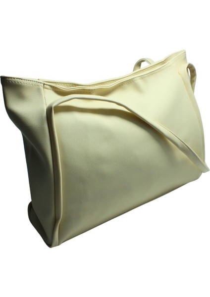 Krem Geniş Hacimli Kadın Çanta El ve Omuz Çantası Shopper Çanta Tote Çanta fırsatları