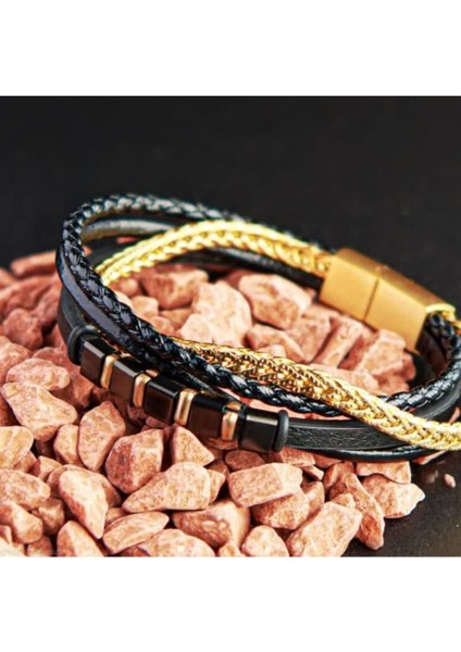 Erkek Çelik Çoklu Deri Bileklik fiyatları