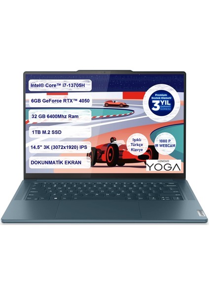 Yoga Pro 9 14IRP8 Intel Core™ I7-13705H 32GB 1tb SSD 6gb RTX4050 14.5" 3k Freedos 83BU0081TX