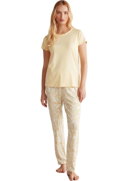 Kadın Sarı Pijama Takım 2508