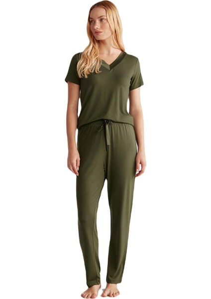 Kadın Yeşil Pijama Takım 2346