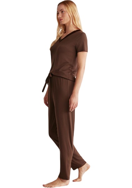 Kadın Kahverengi Pijama Takım 2346 fiyatları
