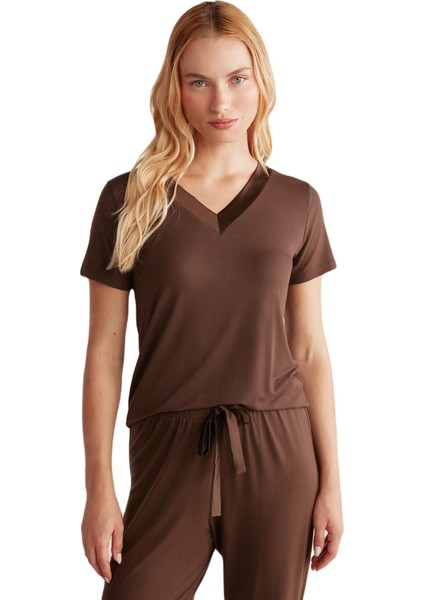 Kadın Kahverengi Pijama Takım 2346 modelleri